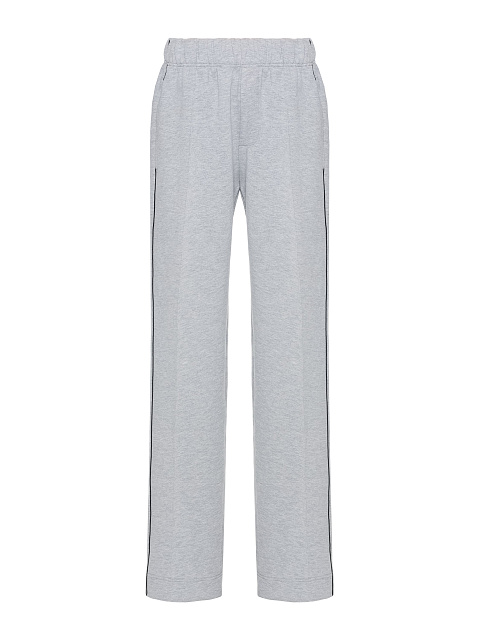 Серый костюм с укороченной толстовкой и вышивкой в виде васильков, 3 Серый костюм с укороченной толстовкой и вышивкой в виде васильков, 3