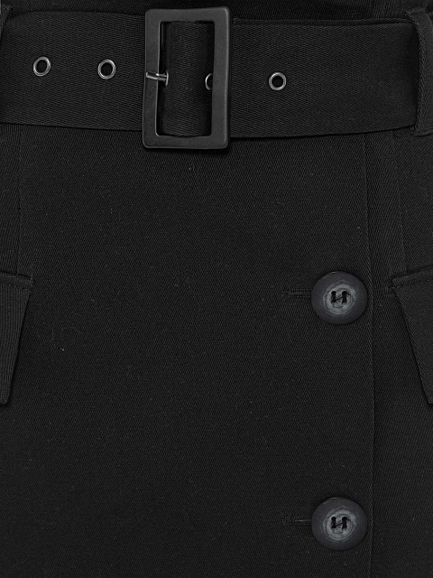 Черная юбка-мини с карманами, 3