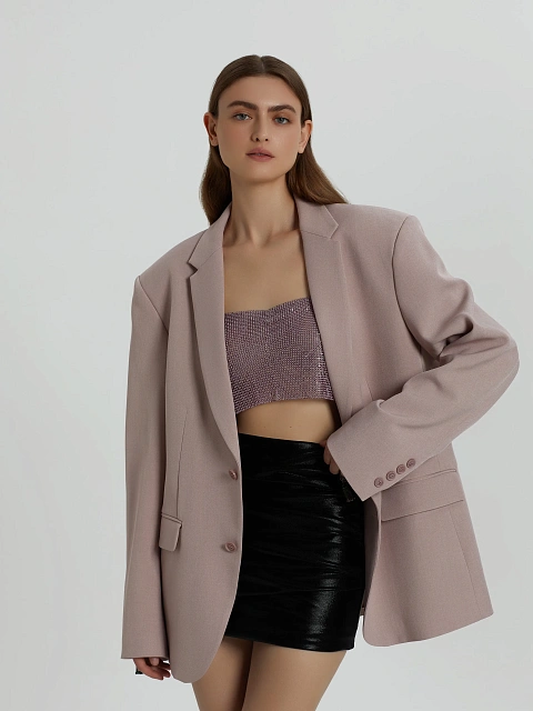 Розовый объемный жакет, 6