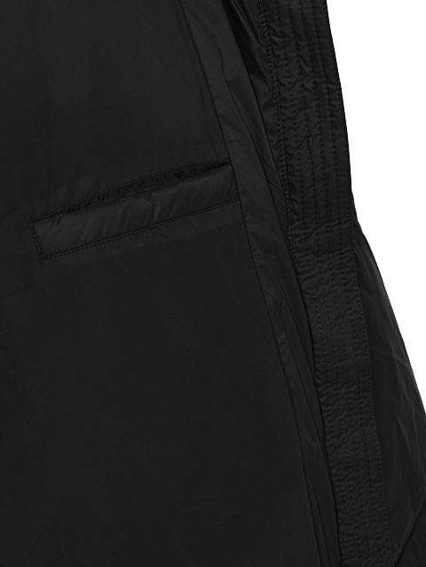 Черный объемный пуховик с капюшоном, 6