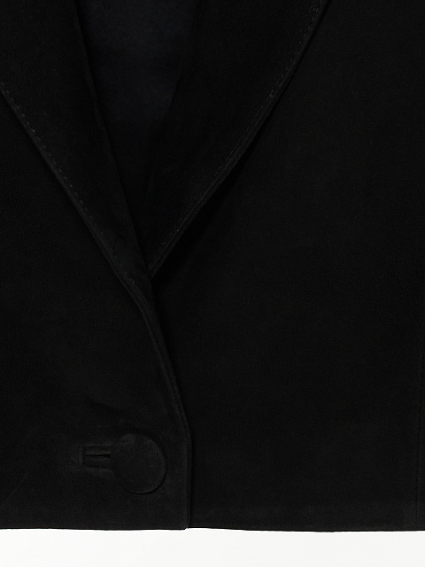 Черный укороченный жакет из замши, 3