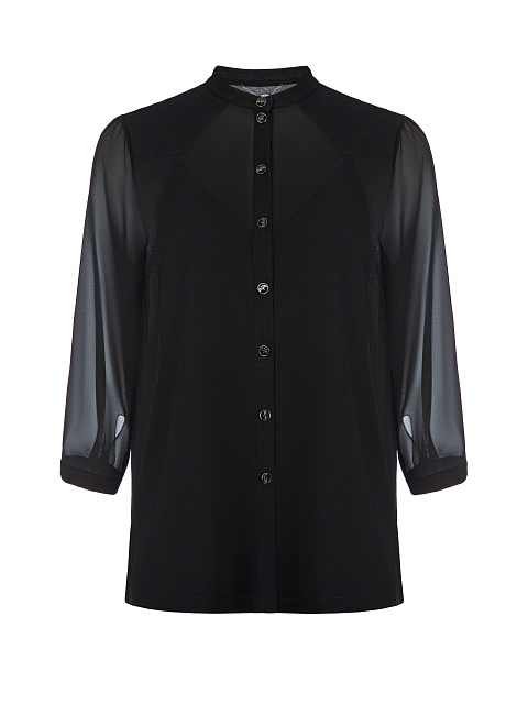 Черный комплект из платья-миди и блузки, 3