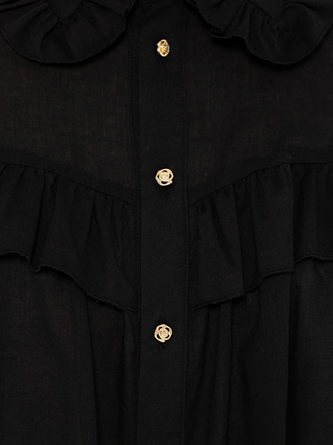 Черная блузка из хлопка с рюшами, 3 Черная блузка из хлопка с рюшами, 3