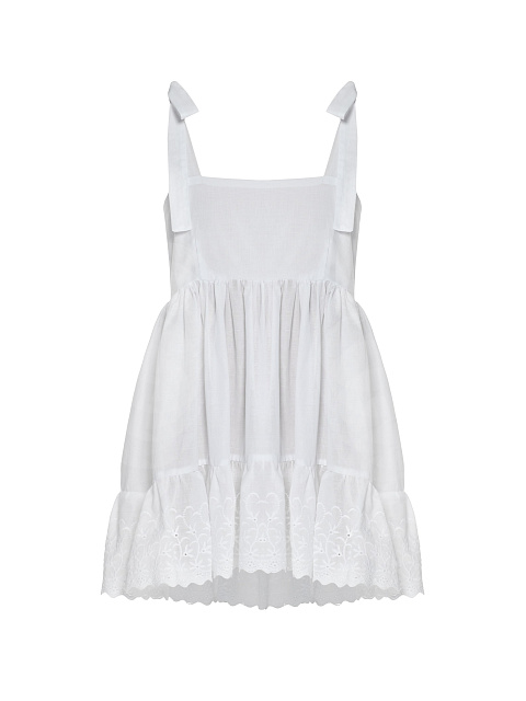 Белый топ из хлопка с бретелями на завязках, 1