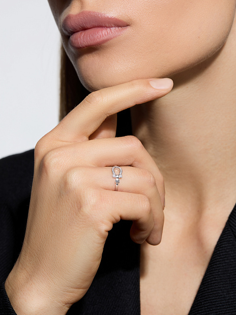 Кольцо из белого золота с бриллиантами, 1 Кольцо из белого золота с бриллиантами, 1