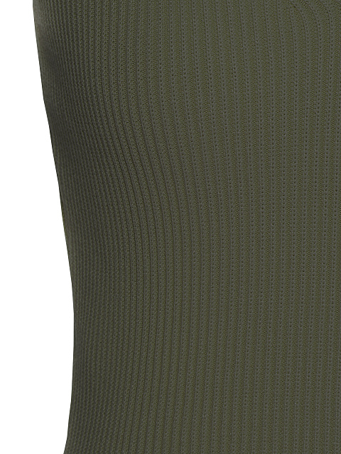 Трикотажный топ-лапша цвета хаки, 3