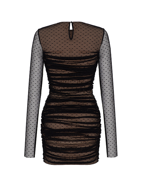 Черное платье-мини из сетки, 3