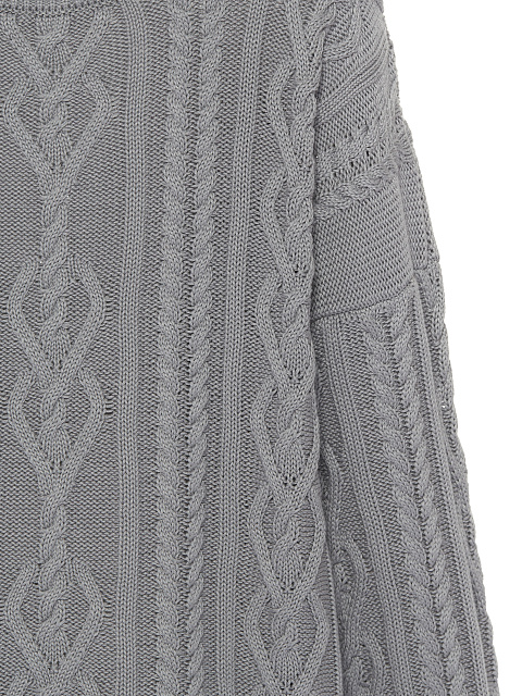 Серый унисекс хлопковый свитер с косами, 3