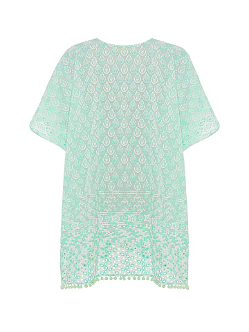 Светло-зеленое детское кимоно с завязками, 2