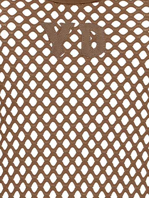 Коричневое платье-майка из сетки, 3