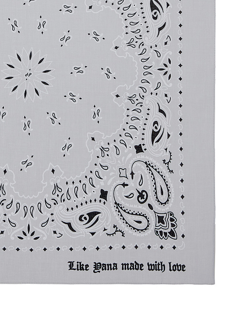 Светло-серая хлопковая бандана с узором пэйсли, 2 Светло-серая хлопковая бандана с узором пэйсли, 2