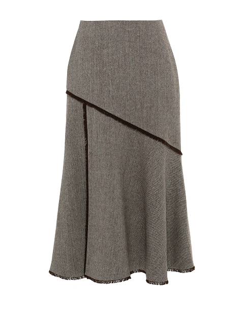 Коричневый комплект из жилета и юбки-миди, 3