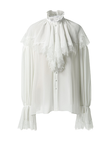 Блузка из шифона с кружевом, 1