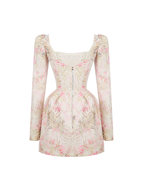 Розовое платье-мини из жаккарда, 2 Розовое платье-мини из жаккарда, 2