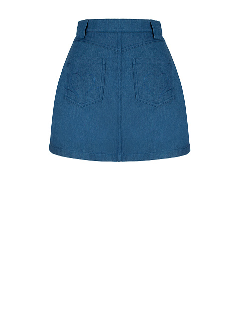 Синяя юбка-мини из денима, 3