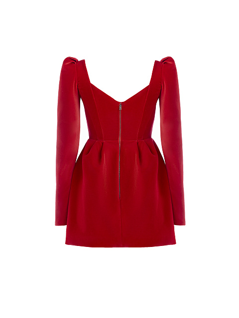 Платье из красного бархата с корсетом, 2