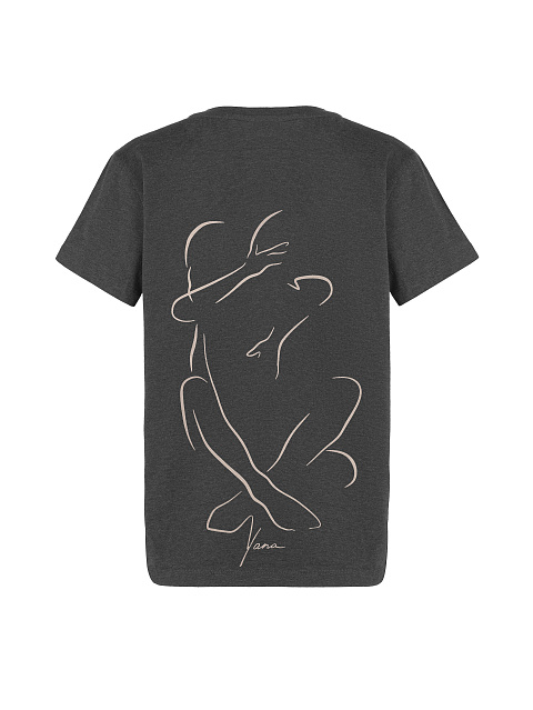 Хлопковая серая футболка с принтом №9 на спине, 1