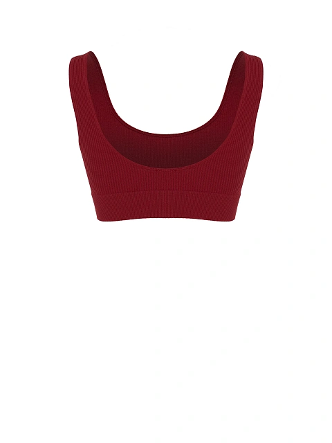 Бордовый спортивный топ из трикотажа в рубчик, 2 Бордовый спортивный топ из трикотажа в рубчик, 2