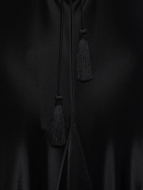 Черное платье-макси из шелка с открытой спиной, 4