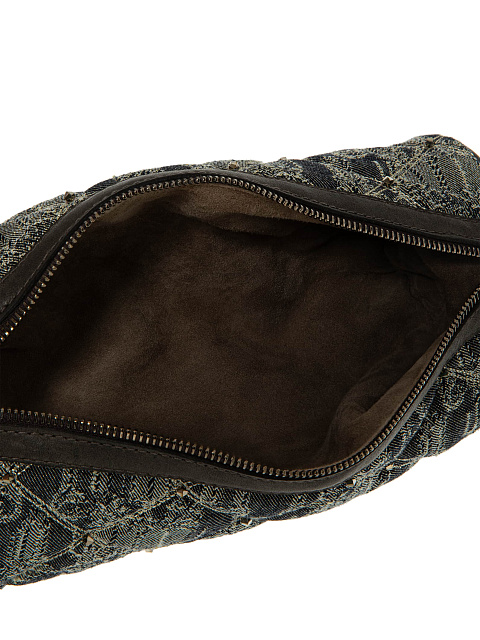 Серая сумка-тубус из денима с золотым узором и вышивкой, 4 Серая сумка-тубус из денима с золотым узором и вышивкой, 4