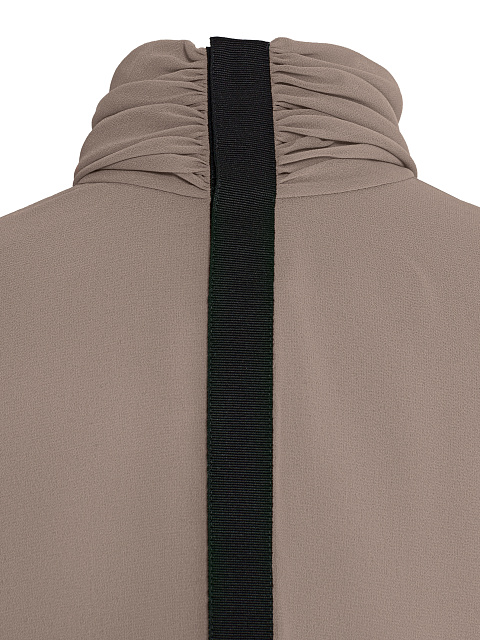 Коричневая блуза-боди с кружевом, 4