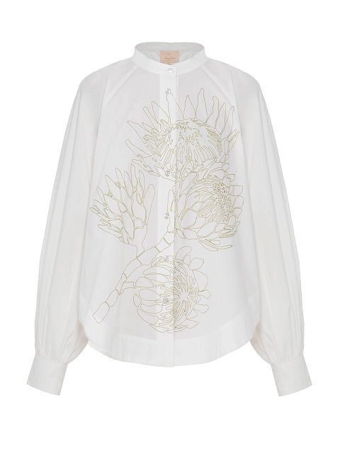 Белая рубашка с зеленой вышивкой, 1 Белая рубашка с зеленой вышивкой, 1