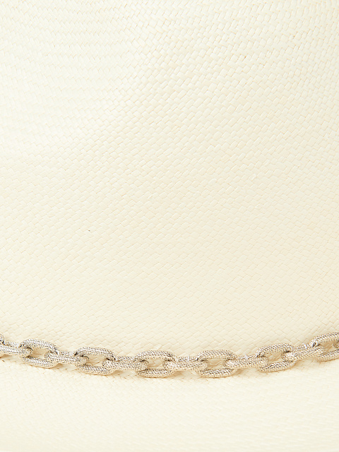 Соломенная шляпа с декором из серебряной цепи, 4 Соломенная шляпа с декором из серебряной цепи, 4