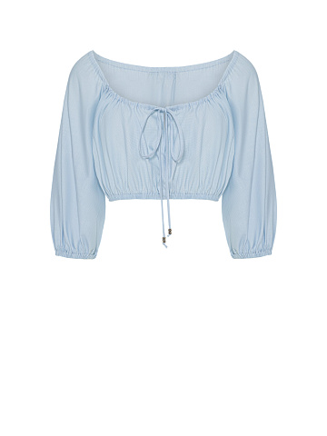 Голубой хлопковый топ, 1