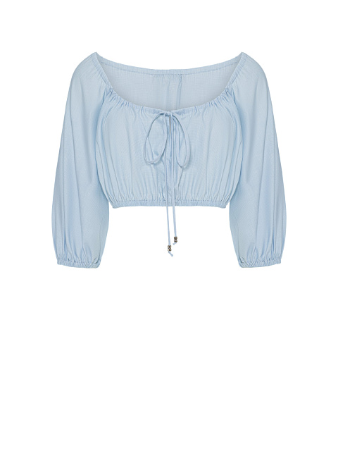 Голубой хлопковый топ, 1