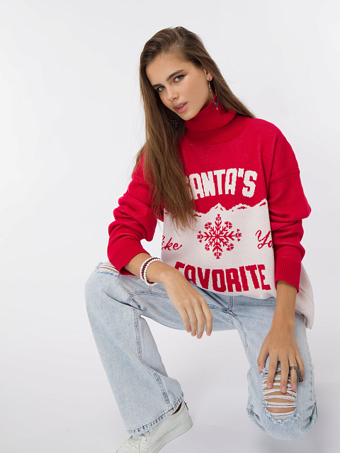 Красно-белый свитер Santa's Favorite, 4 Красно-белый свитер Santa's Favorite, 4