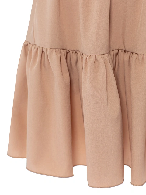 Пудровое платье-мини с открытыми плечами, 3