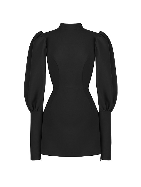 Черное платье-мини с открытой спиной, 1