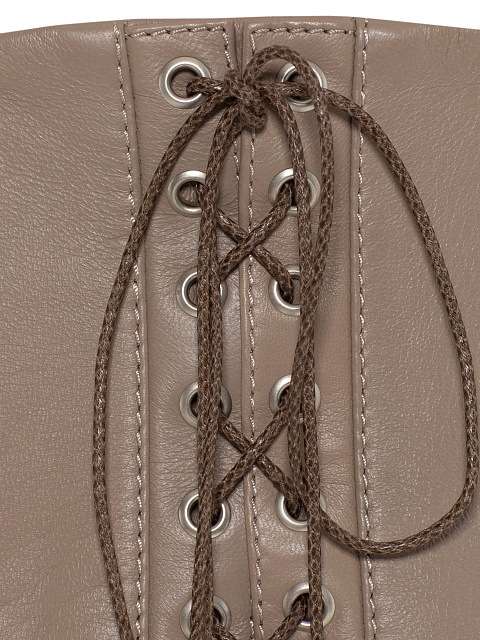 Бежевый кожаный корсет со шнуровкой, 3