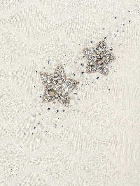 Белый трикотажный лонгслив с вышивкой, 3