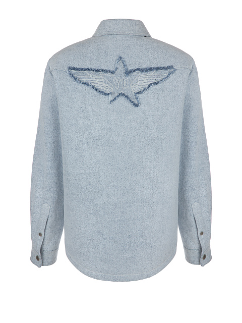 Голубая куртка из денима с подкладом из овчины, 2