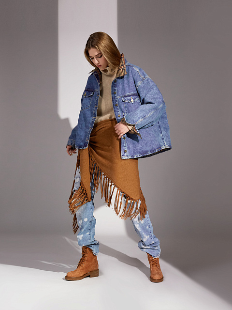 Коричневый кашемировый платок, 5