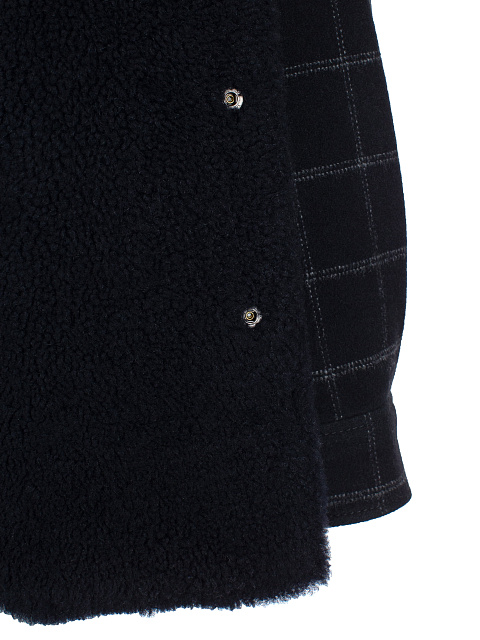 Черная рубашка в клетку с подкладкой из овчины, 5 Черная рубашка в клетку с подкладкой из овчины, 5