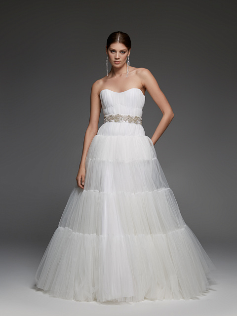 Белое корсетное платье из фатина, 11