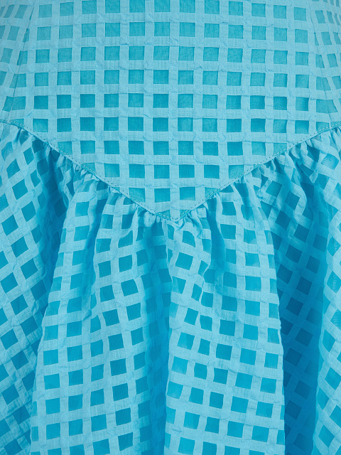 Голубой шифоновый комплект из топа и юбки-миди, 4