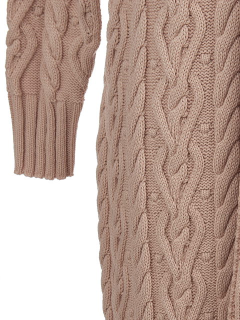 Пудрово-розовый макси кардиган с поясом, 4