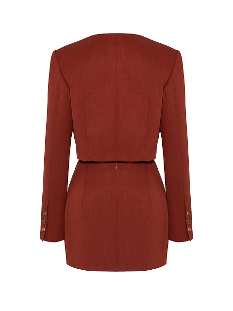 Терракотовый шерстяной костюм-двойка, 2
