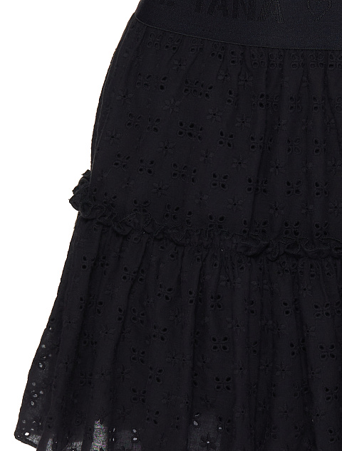 Черная юбка-мини из хлопкового кружева, 3 Черная юбка-мини из хлопкового кружева, 3