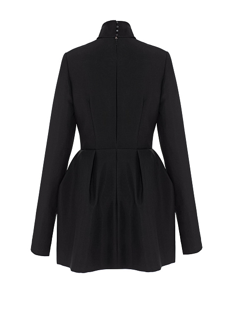 Черное платье-мини с драпировкой, 2