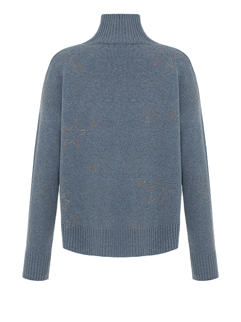 Синий кашемировый свитер со звездами, 2