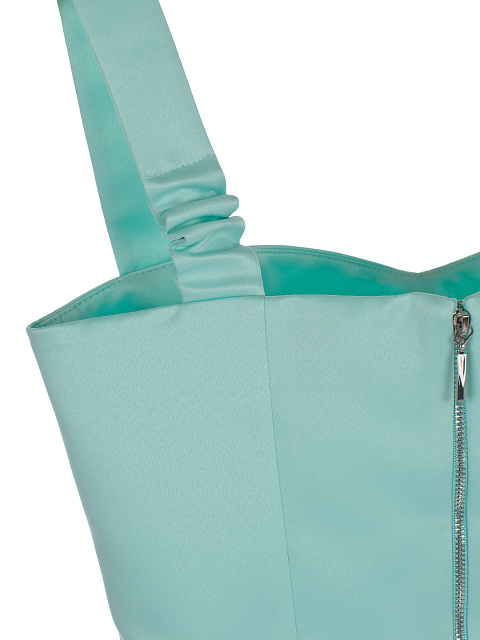 Мятный атласный топ с баской, 3