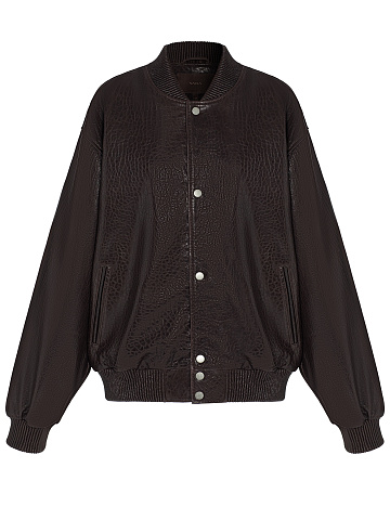 Коричневый бомбер из кожи, 1