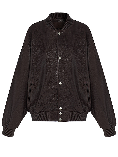 Коричневый бомбер из кожи, 1