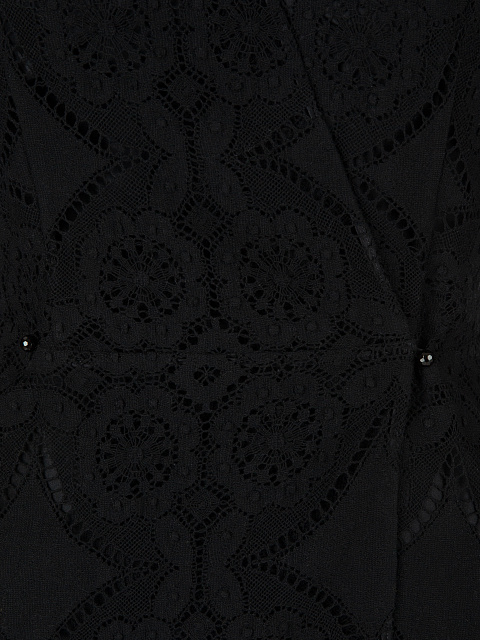 Черное кружевное платье-мини с бахромой, 4