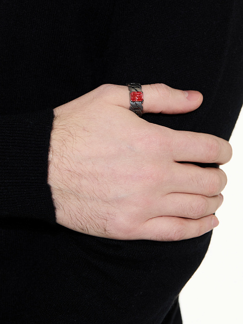 Кольцо из черненого золота с розовым бриллиантом LG, 2 Кольцо из черненого золота с розовым бриллиантом LG, 2