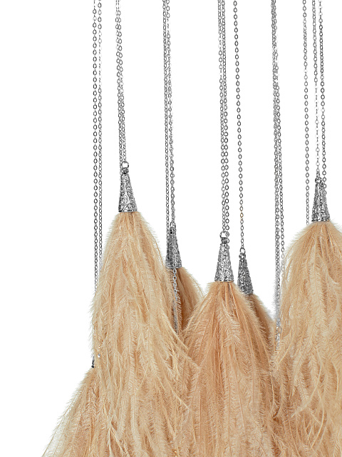 Серебристая накидка из цепочек и перьев, 3